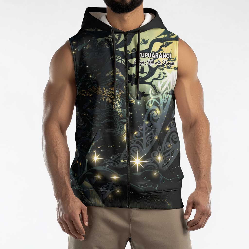 New Zealand Matariki Tupuarangi Sleeveless Zip Hoodie Ng Kai o te Rangi LT9 - Polynesian Pride