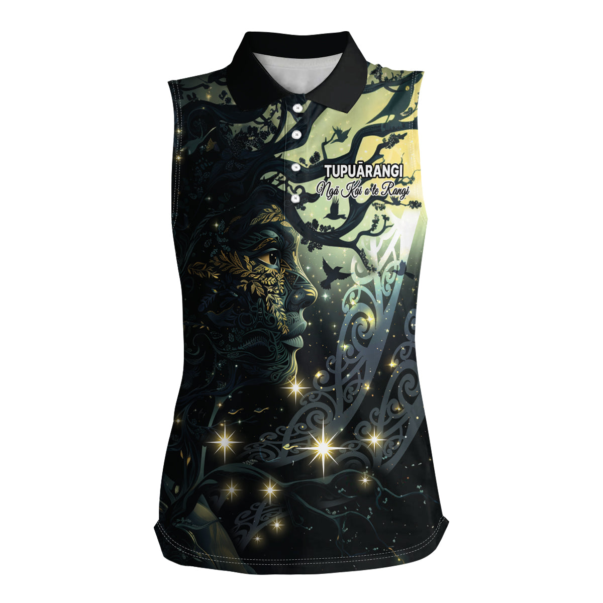 New Zealand Matariki Tupuarangi Women Sleeveless Polo Shirt Ng Kai o te Rangi LT9 Female Art - Polynesian Pride