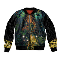 New Zealand Matariki Bomber Jacket Rongo Mori Wellbeing and Good Luck LT9 Unisex Art - Polynesian Pride