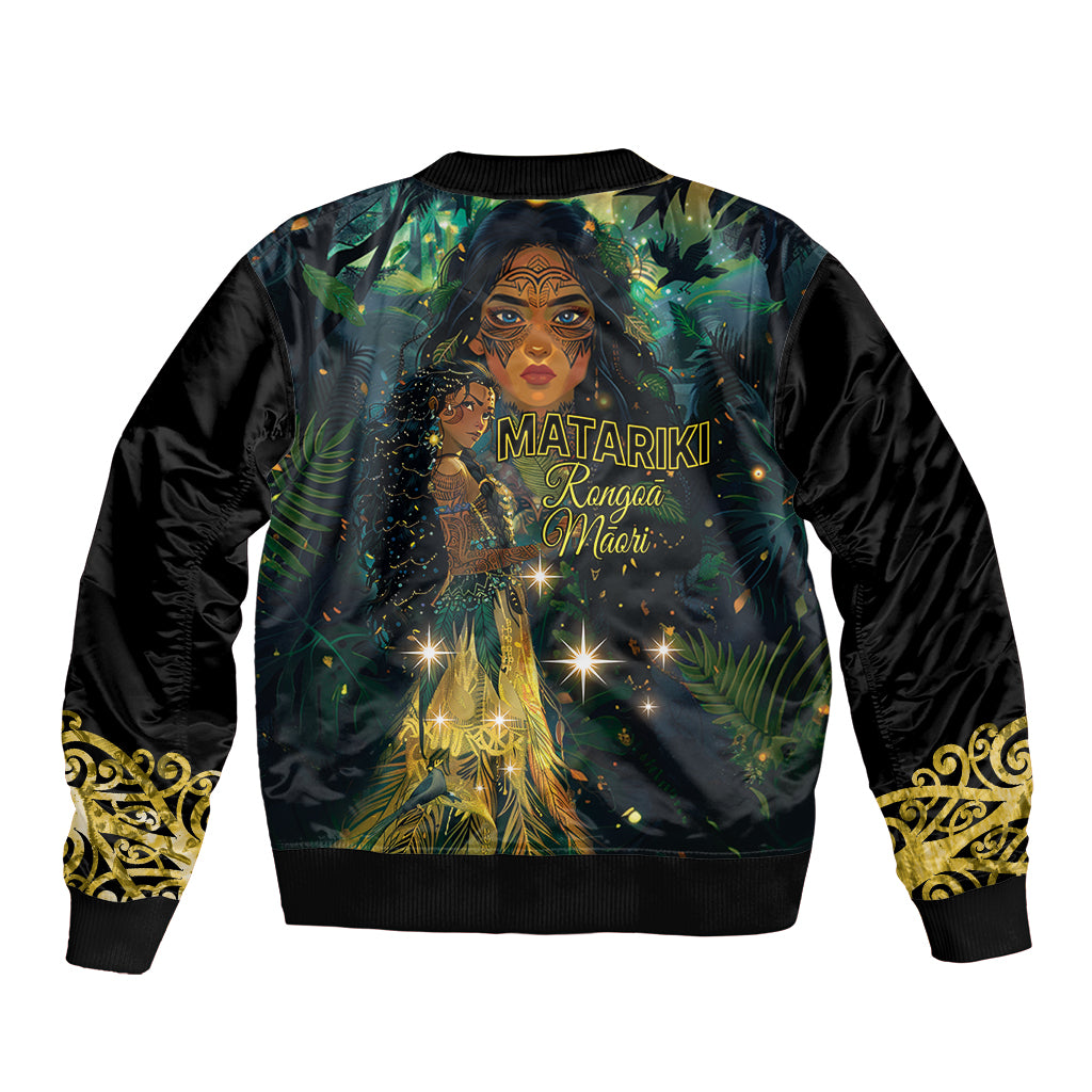 New Zealand Matariki Bomber Jacket Rongo Mori Wellbeing and Good Luck LT9 - Polynesian Pride