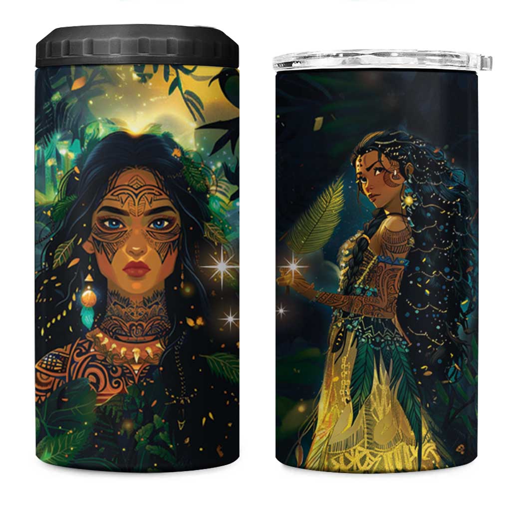 New Zealand Matariki 4 in 1 Can Cooler Tumbler Rongo Mori Wellbeing and Good Luck LT9 One Size: 16 oz Art - Polynesian Pride