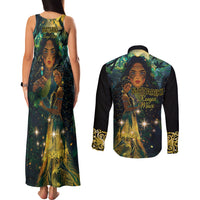 New Zealand Matariki Couples Matching Tank Maxi Dress and Long Sleeve Button Shirt Rongo Mori Wellbeing and Good Luck LT9 - Polynesian Pride