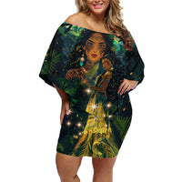 New Zealand Matariki Family Matching Off Shoulder Short Dress and Hawaiian Shirt Rongo Mori Wellbeing and Good Luck LT9 Mom's Dress Art - Polynesian Pride