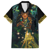 New Zealand Matariki Family Matching Summer Maxi Dress and Hawaiian Shirt Rongo Mori Wellbeing and Good Luck LT9 Dad's Shirt - Short Sleeve Art - Polynesian Pride