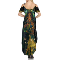 New Zealand Matariki Family Matching Summer Maxi Dress and Hawaiian Shirt Rongo Mori Wellbeing and Good Luck LT9 - Polynesian Pride