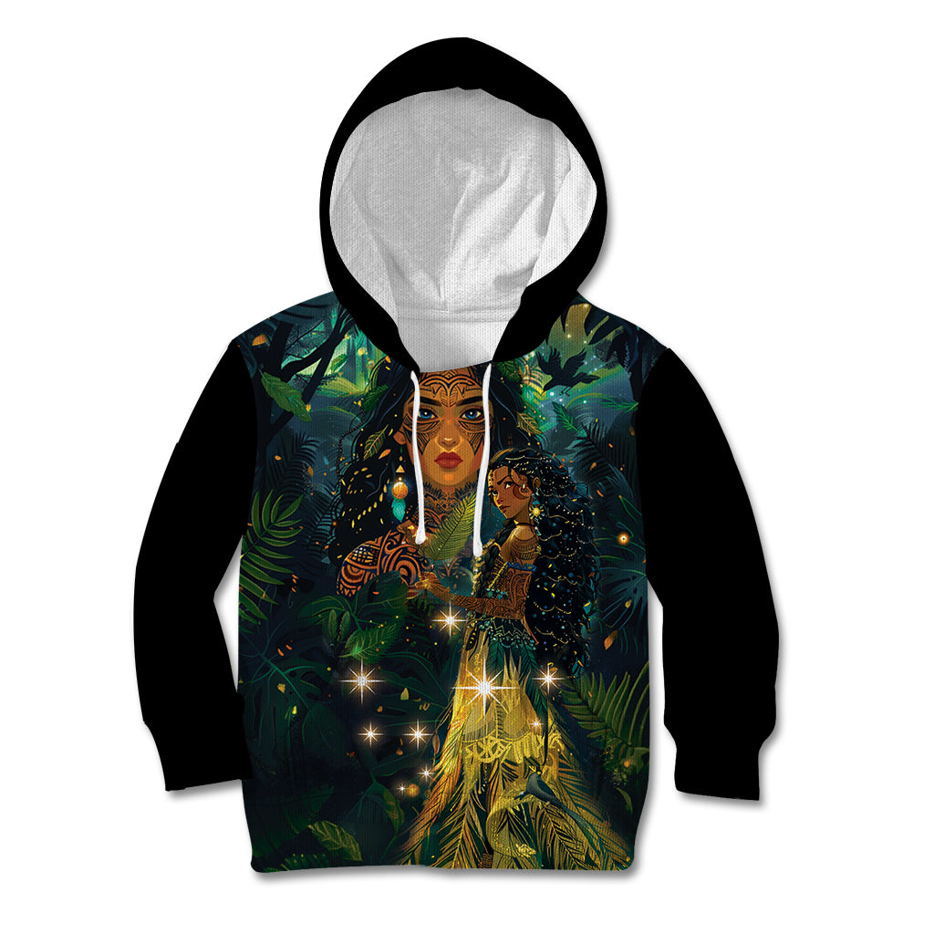 New Zealand Matariki Kid Hoodie Rongo Mori Wellbeing and Good Luck LT9 Hoodie Art - Polynesian Pride