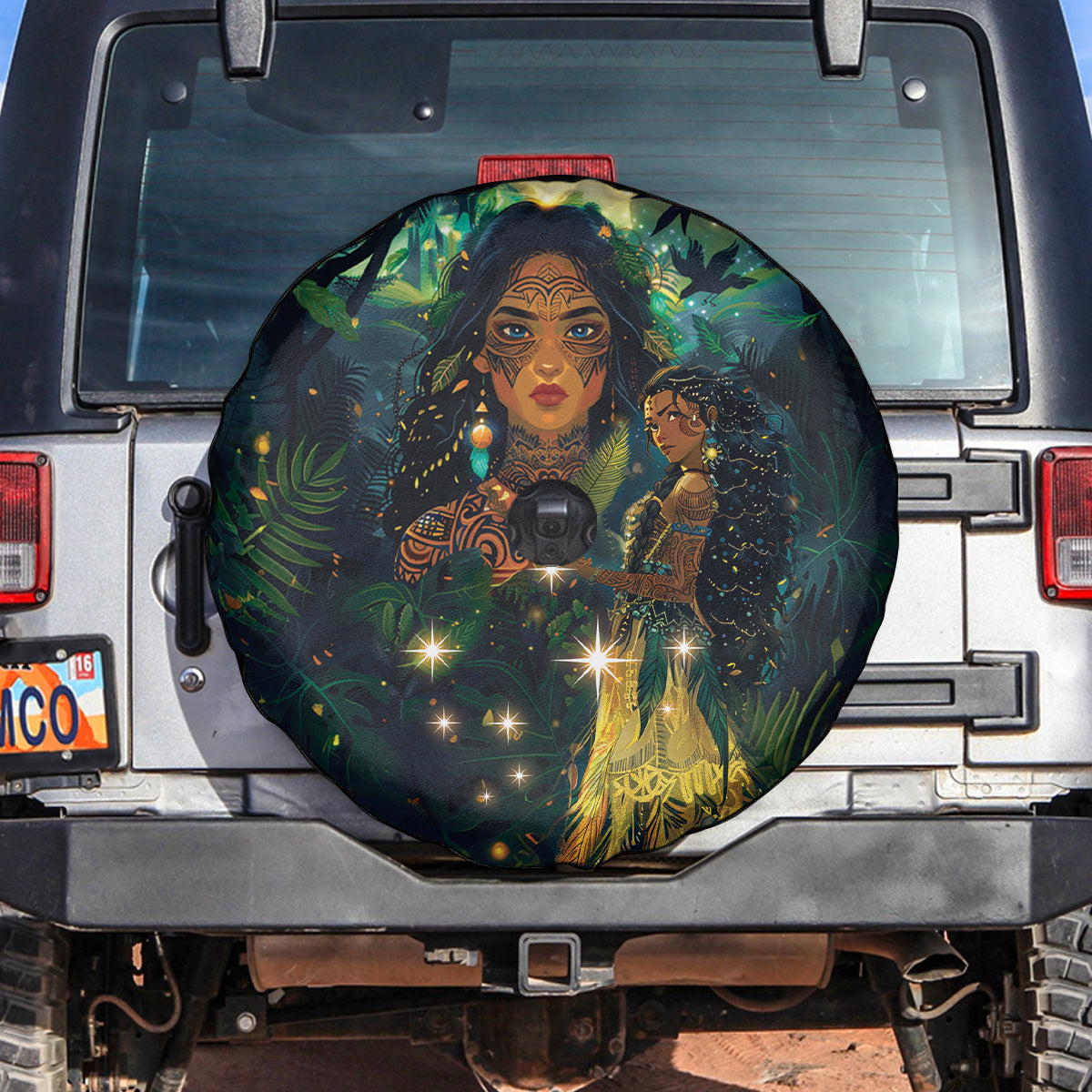 New Zealand Matariki Spare Tire Cover Rongo Mori Wellbeing and Good Luck LT9 Art - Polynesian Pride