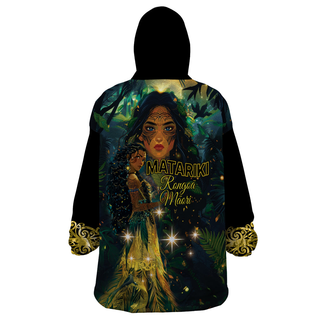 New Zealand Matariki Wearable Blanket Hoodie Rongo Mori Wellbeing and Good Luck LT9 - Polynesian Pride