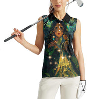 New Zealand Matariki Women Sleeveless Polo Shirt Rongo Mori Wellbeing and Good Luck LT9 - Polynesian Pride