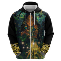 New Zealand Matariki Zip Hoodie Rongo Mori Wellbeing and Good Luck LT9 - Polynesian Pride