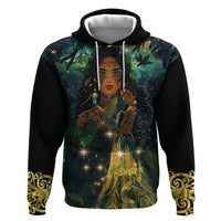 New Zealand Matariki Zip Hoodie Rongo Mori Wellbeing and Good Luck LT9 Pullover Hoodie Art - Polynesian Pride
