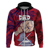 Fathers Day Polynesian Islands American Samoa Hoodie Dad Ou Te Alofa Ia Te Oe Tama Polynesian Flowers Tribal LT9 Zip Hoodie Red - Polynesian Pride