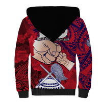 Fathers Day Polynesian Islands American Samoa Sherpa Hoodie Dad Ou Te Alofa Ia Te Oe Tama - Polynesian Flowers Tribal LT9 - Polynesian Pride