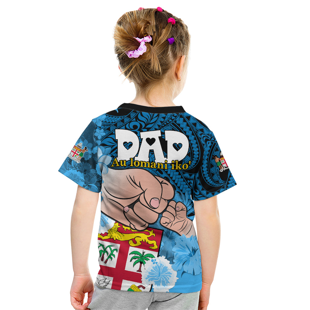 Dads Day Fiji Kid T Shirt Dad Au Lomani Iko - Polynesian Flowers Tribal LT9 - Polynesian Pride