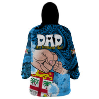 Fathers Day Polynesian Islands Fiji Wearable Blanket Hoodie Dad Au Lomani Iko - Polynesian Flowers Tribal LT9 - Polynesian Pride