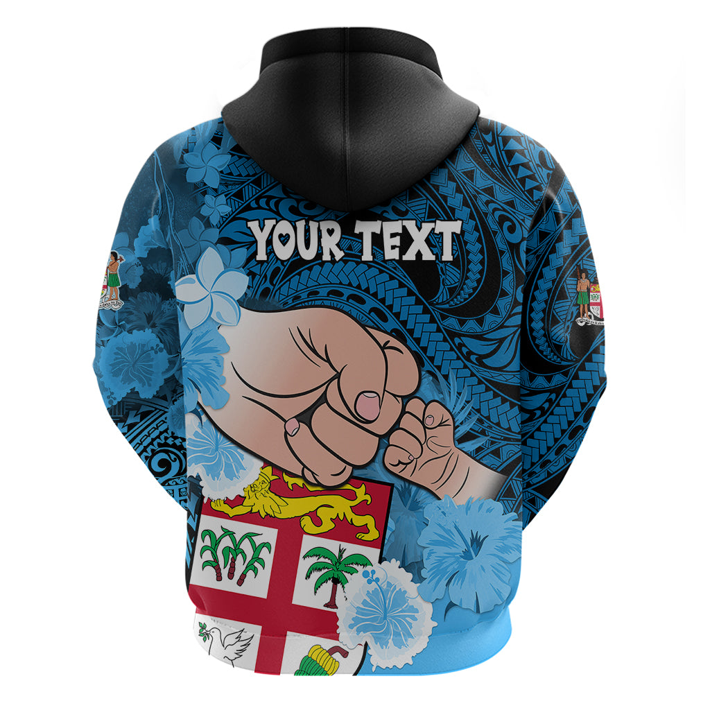 Custom Fathers Day Polynesian Islands Fiji Hoodie Dad Au Lomani Iko Polynesian Flowers Tribal LT9 - Polynesian Pride