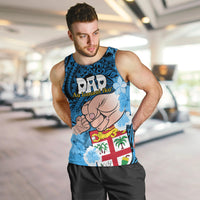Personalised Dads Day Fiji Men Tank Top Dad Au Lomani Iko - Polynesian Flowers Tribal LT9 - Polynesian Pride