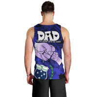 Fathers Day Polynesian Islands Samoa Men Tank Top Dad Ou Te Alofa Ia Te Oe Tama - Blue Polynesian Flowers Tribal LT9 - Polynesian Pride