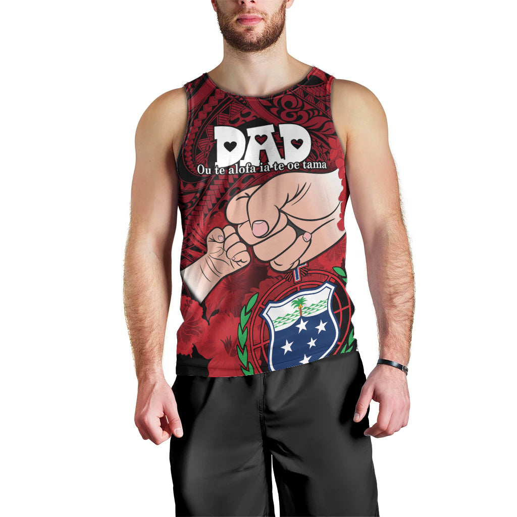 Fathers Day Polynesian Islands Samoa Men Tank Top Dad Ou Te Alofa Ia Te Oe Tama - Red Polynesian Flowers Tribal LT9 - Polynesian Pride