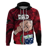 Custom Dads Day Samoa Hoodie Dad Ou Te Alofa Ia Te Oe Tama Red Polynesian Flowers Tribal LT9 Zip Hoodie Red - Polynesian Pride