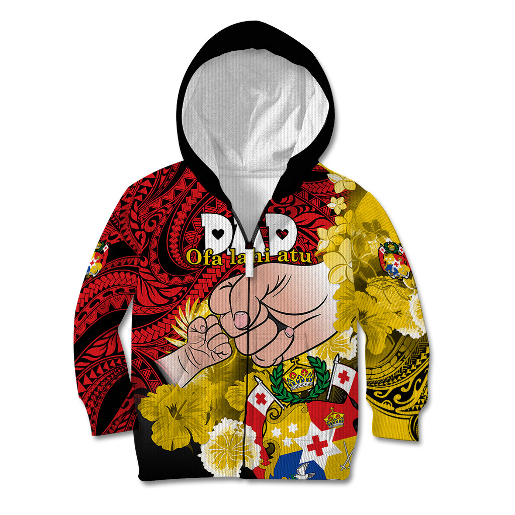 Dads Day Tonga Kid Hoodie Dad Ofa lahi atu - Polynesian Flowers Tribal LT9 - Polynesian Pride
