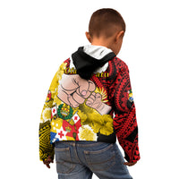 Dads Day Tonga Kid Hoodie Dad Ofa lahi atu - Polynesian Flowers Tribal LT9 - Polynesian Pride