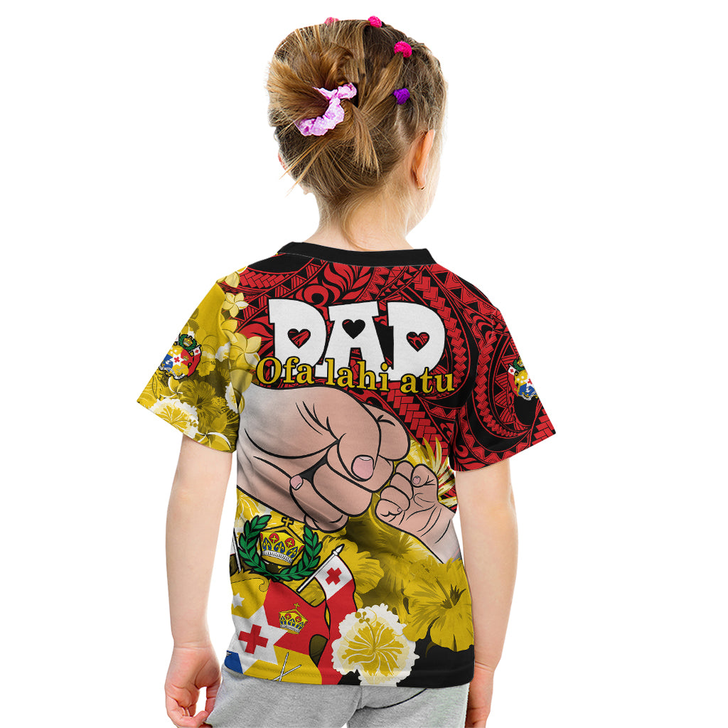 Fathers Day Polynesian Islands Tonga Kid T Shirt Dad Ofa lahi atu - Polynesian Flowers Tribal LT9 - Polynesian Pride