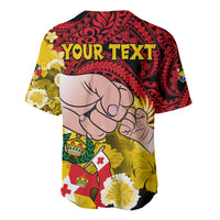 Personalised Fathers Day Polynesian Islands Tonga Baseball Jersey Dad Ofa lahi atu - Polynesian Flowers Tribal LT9 - Polynesian Pride