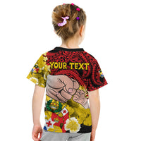 Personalised Fathers Day Polynesian Islands Tonga Kid T Shirt Dad Ofa lahi atu - Polynesian Flowers Tribal LT9 - Polynesian Pride