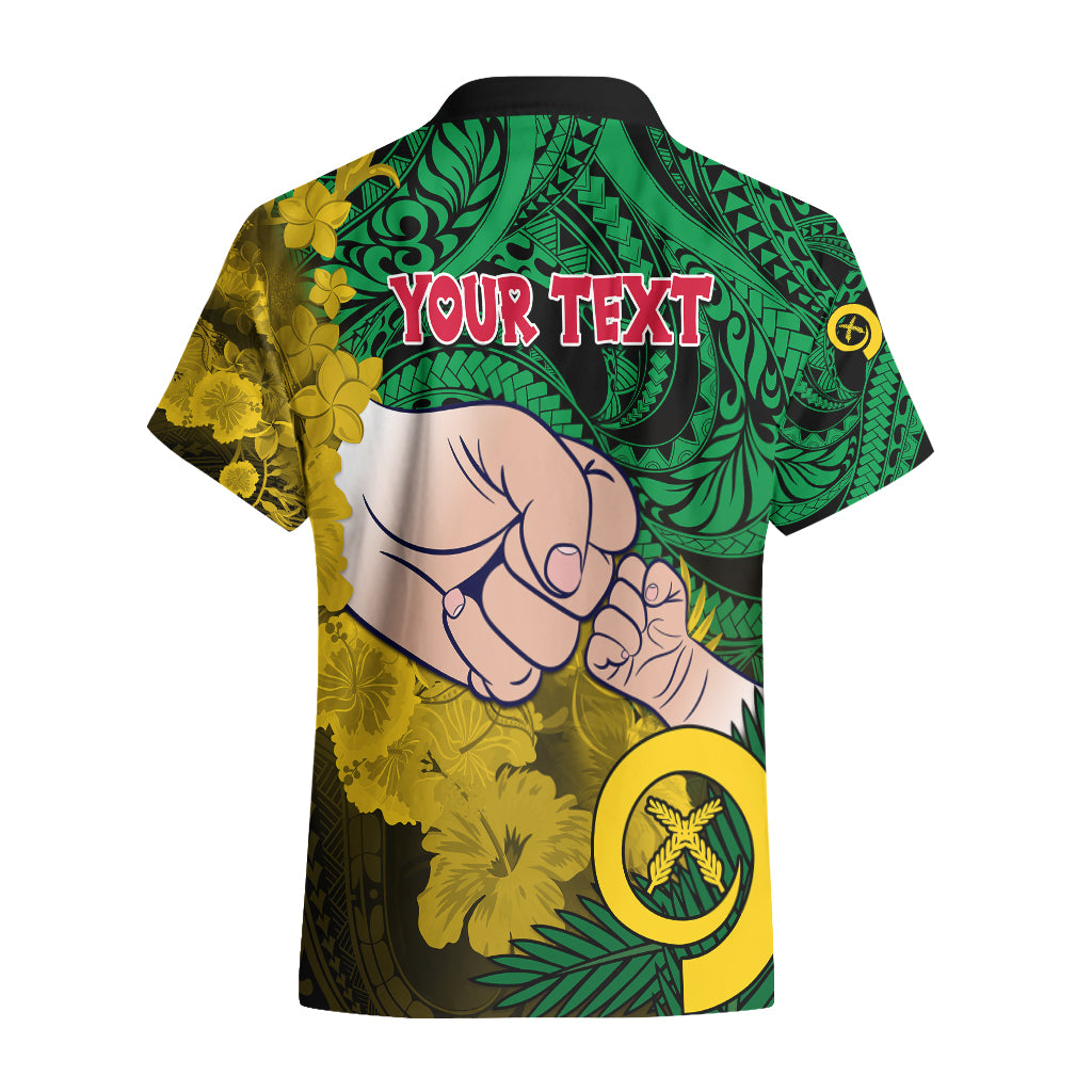 Personalised Dads Day Vanuatu Hawaiian Shirt Dad Mi lavem yu - Polynesian Flowers Tribal LT9 - Polynesian Pride