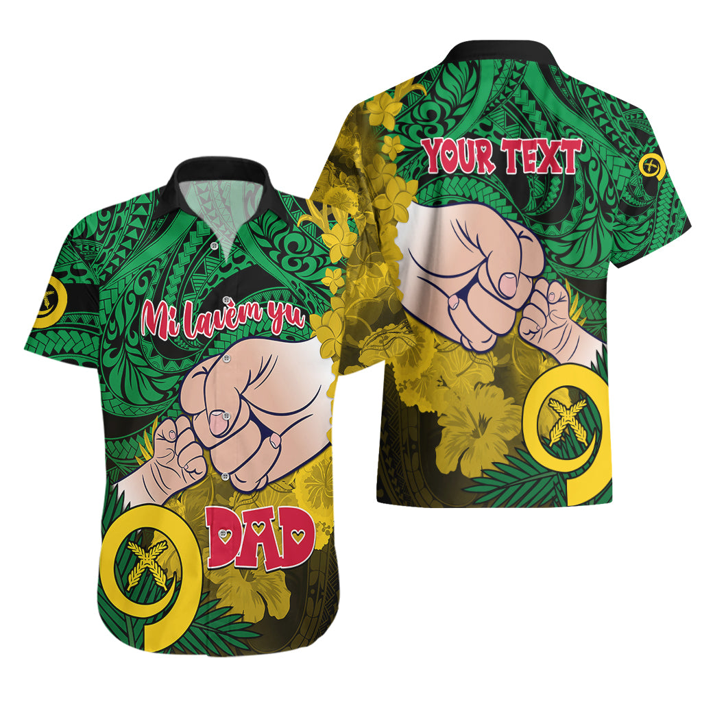 Personalised Dads Day Vanuatu Hawaiian Shirt Dad Mi lavem yu - Polynesian Flowers Tribal LT9 - Polynesian Pride
