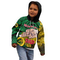Personalised Dads Day Vanuatu Kid Hoodie Dad Mi lavem yu - Polynesian Flowers Tribal LT9 - Polynesian Pride
