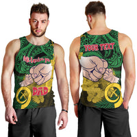 Personalised Fathers Day Polynesian Islands Vanuatu Men Tank Top Dad Mi lavem yu - Polynesian Flowers Tribal LT9 - Polynesian Pride