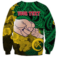 Personalised Dads Day Vanuatu Sweatshirt Dad Mi lavem yu - Polynesian Flowers Tribal LT9 - Polynesian Pride