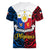 125th Independence Anniversary Philippines Women V Neck T Shirt Polynesian Pilipinas Flag Style - Black LT9 - Polynesian Pride