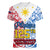 Polynesian Philippines Women V Neck T Shirt Pilipinas Flag Style for 125th Independence Anniversary White LT9 Female White - Polynesian Pride