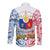 Personalised Polynesian Philippines Long Sleeve Button Shirt Pilipinas Flag Style for 125th Independence Anniversary White LT9 - Polynesian Pride