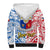 Personalised 125th Independence Anniversary Philippines Sherpa Hoodie Polynesian Pilipinas Flag Style - White LT9 - Polynesian Pride