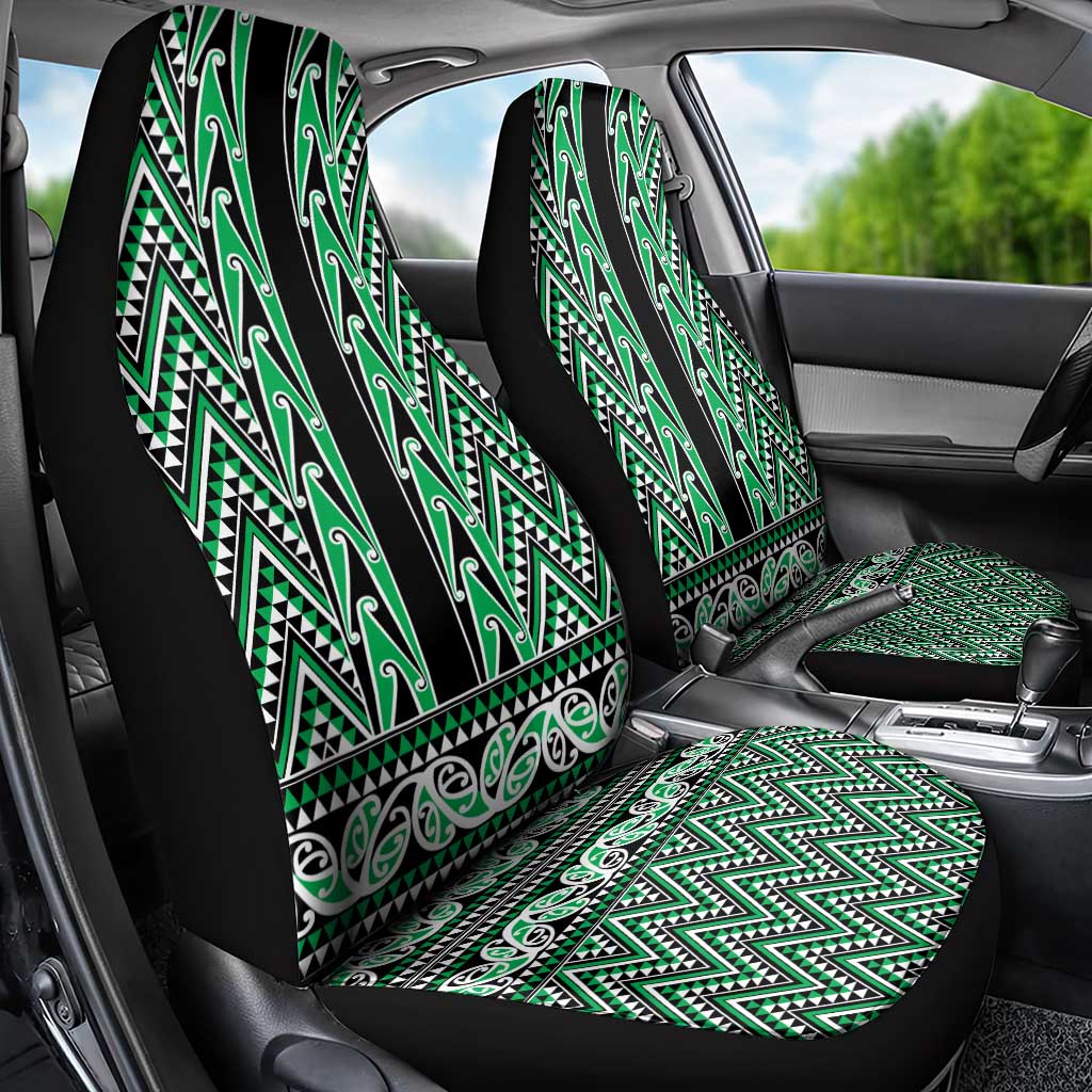 New Zealand Maori Niho Taniwha Car Seat Cover Kakariki Mangopare and Puhoro Pattern LT9 - Polynesian Pride