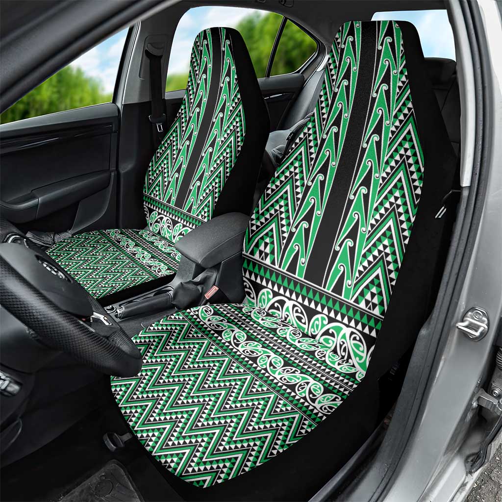 New Zealand Maori Niho Taniwha Car Seat Cover Kakariki Mangopare and Puhoro Pattern LT9 - Polynesian Pride