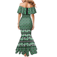 New Zealand Maori Niho Taniwha Family Matching Mermaid Dress and Hawaiian Shirt Kakariki Mangopare and Puhoro Pattern LT9 - Polynesian Pride