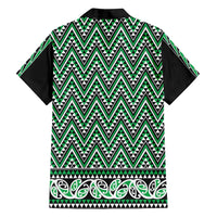 New Zealand Maori Niho Taniwha Family Matching Puletasi and Hawaiian Shirt Kakariki Mangopare and Puhoro Pattern LT9 - Polynesian Pride