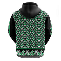 New Zealand Maori Niho Taniwha Hoodie Kakariki Mangopare and Puhoro Pattern