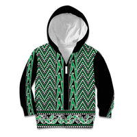 New Zealand Maori Niho Taniwha Kid Hoodie Kakariki Mangopare and Puhoro Pattern LT9 Zip Hoodie Green - Polynesian Pride
