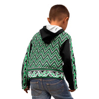 New Zealand Maori Niho Taniwha Kid Hoodie Kakariki Mangopare and Puhoro Pattern LT9 - Polynesian Pride