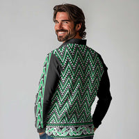 New Zealand Maori Niho Taniwha Long Sleeve Polo Shirt Kakariki Mangopare and Puhoro Pattern LT9 - Polynesian Pride