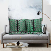 New Zealand Maori Niho Taniwha Pillow Cover Kakariki Mangopare and Puhoro Pattern - Polynesian Pride
