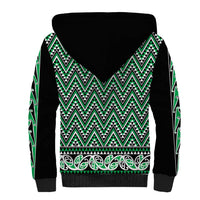 New Zealand Maori Niho Taniwha Sherpa Hoodie Kakariki Mangopare and Puhoro Pattern LT9 - Polynesian Pride