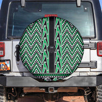 New Zealand Maori Niho Taniwha Spare Tire Cover Kakariki Mangopare and Puhoro Pattern LT9 Green - Polynesian Pride