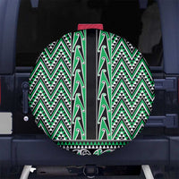 New Zealand Maori Niho Taniwha Spare Tire Cover Kakariki Mangopare and Puhoro Pattern LT9 No hole Green - Polynesian Pride